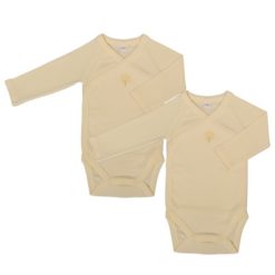 Lot de 2 Bodys coton bio Jaune