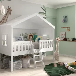 Offrez un sommeil paisible à votre enfant avec le lit cabane blanc Housebeds en 90x200