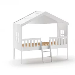 Offrez un sommeil paisible à votre enfant avec le lit cabane blanc Housebed en 90x200