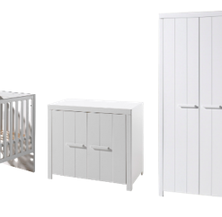 Chambre blanche pour bébé complète avec armoire 3 portes