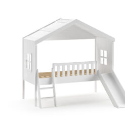 LIT CABANE TOBOGGAN HOUSEBED BLANC AVEC ECHELLE