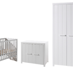 Chambre blanche pour bébé complète avec armoire 2 portes