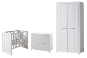 Chambre blanche pour bébé complète avec armoire 2 portes