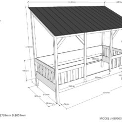 lit cabane HOUSEBED toit noir et un lit gigogne 2