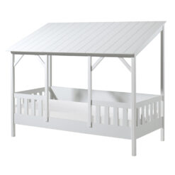 lit cabane HOUSEBED toit blanc et un lit gigogne pour cabane