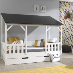 lit cabane HOUSEBED toit noir