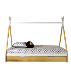 Cette combinaison TIPI se compose du lit TIPI (90 x 200 cm) élevé avec lit tiroir nature. 3