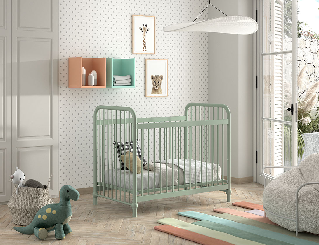 Lit Bébé BRONXX 60x120 : OLIVE GREEN