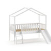 LIT CABANE HOUSEBED AVEC TOBOGGAN BLANC