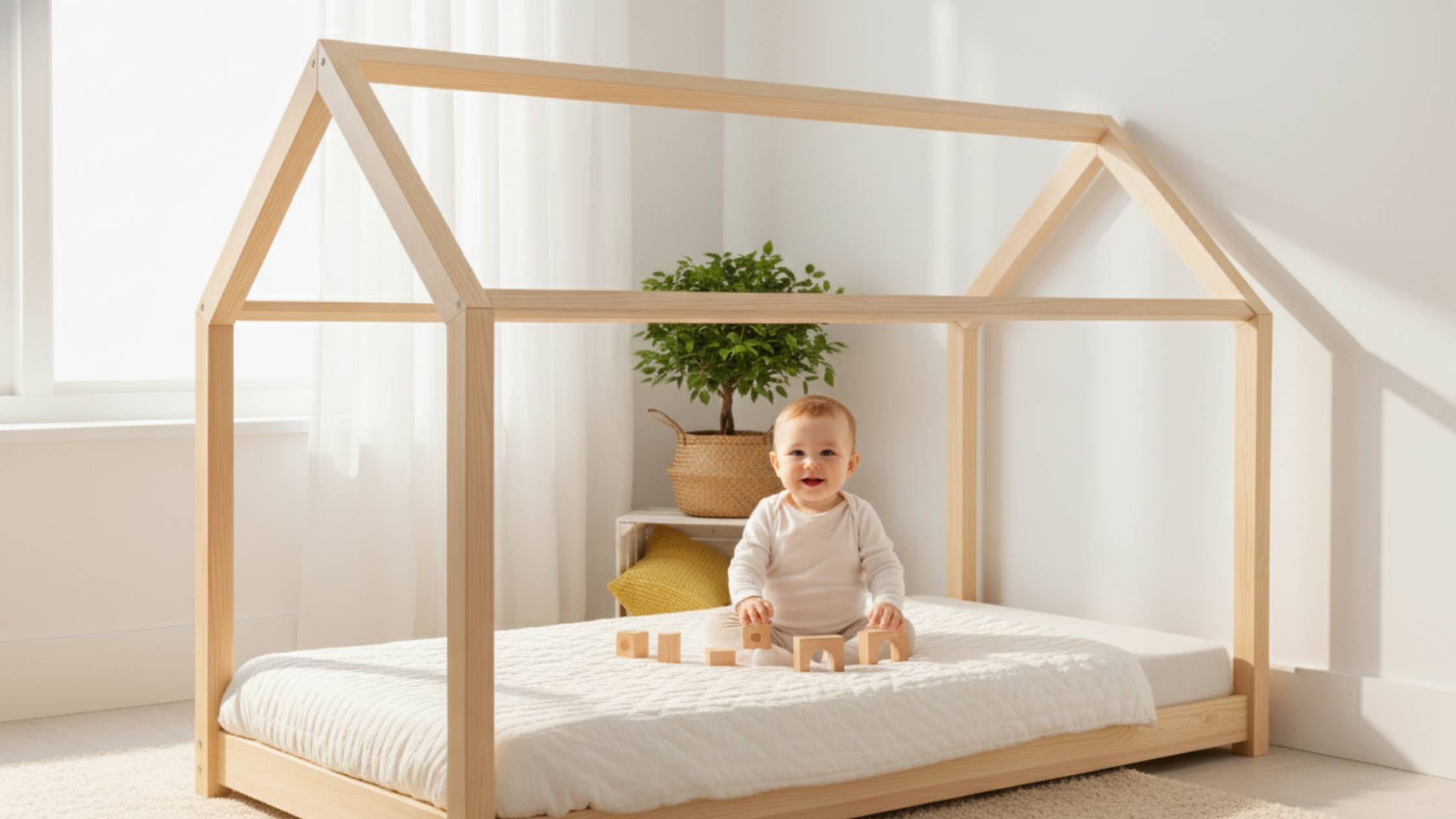 Lit Montessori : Guide Complet & Sélection 2025 7 enfant descend lit montessori seul autonomie